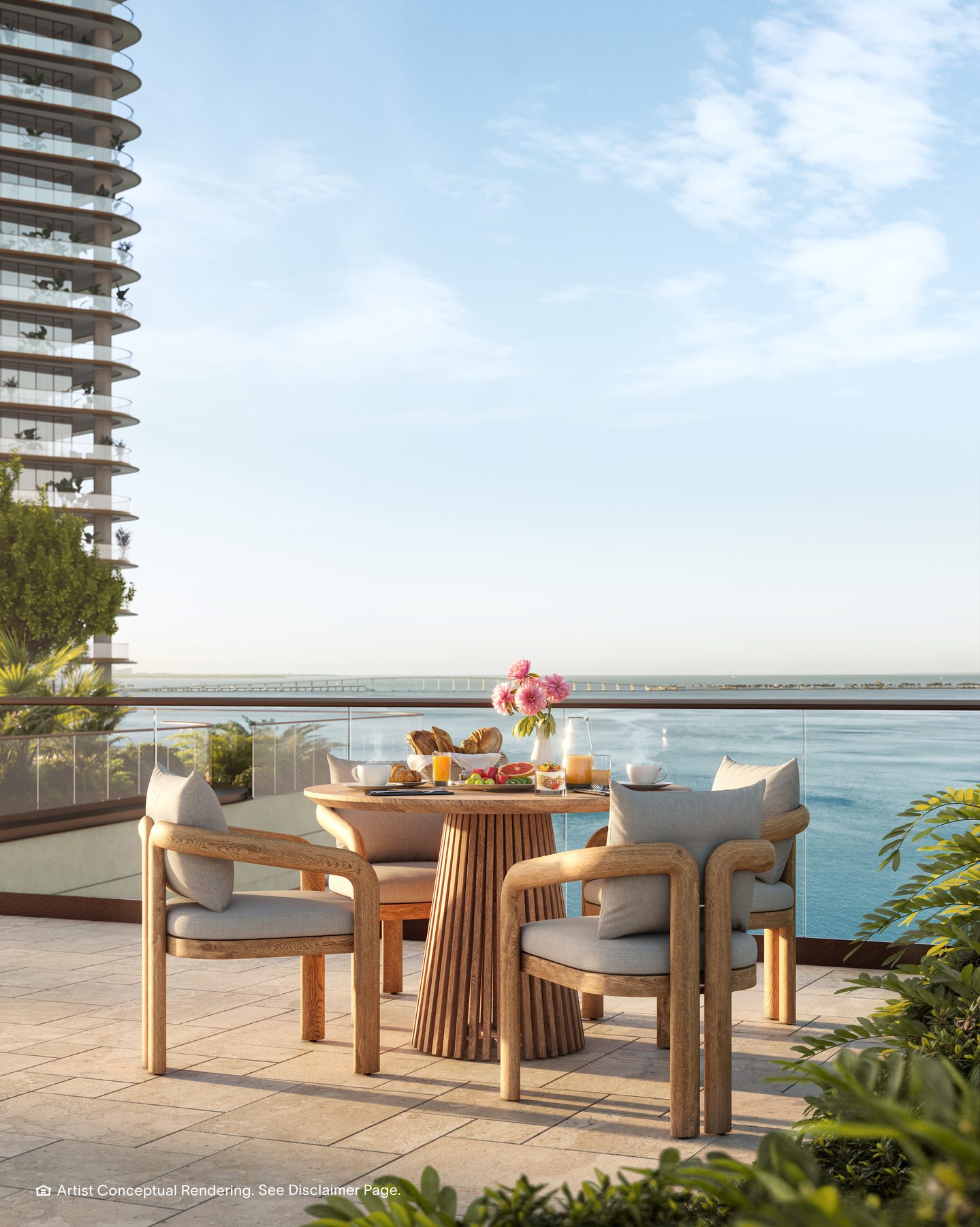 The Residences at Mandarin Oriental, Miami, the all-day dining restaurant, developer rendering
