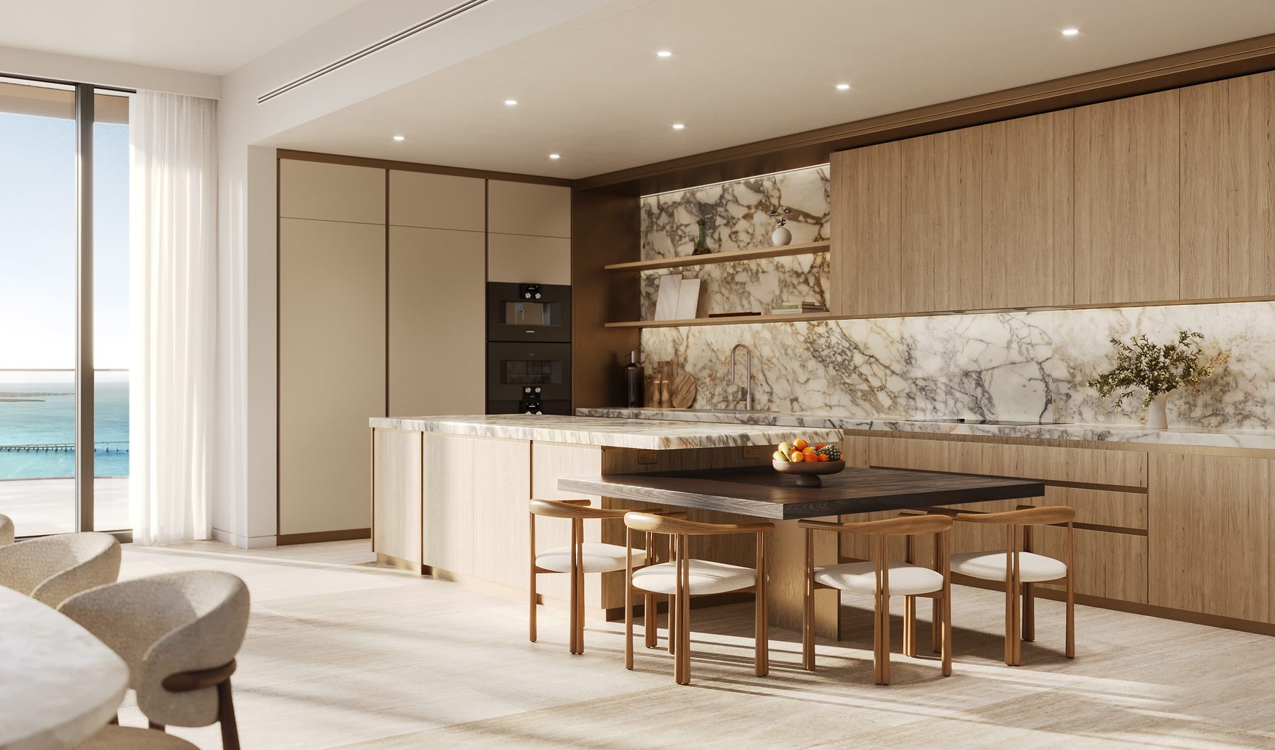 The Residences at Mandarin Oriental, Miami, Molteni&C kitchen in a Collection IV residence in Tower 1, developer rendering