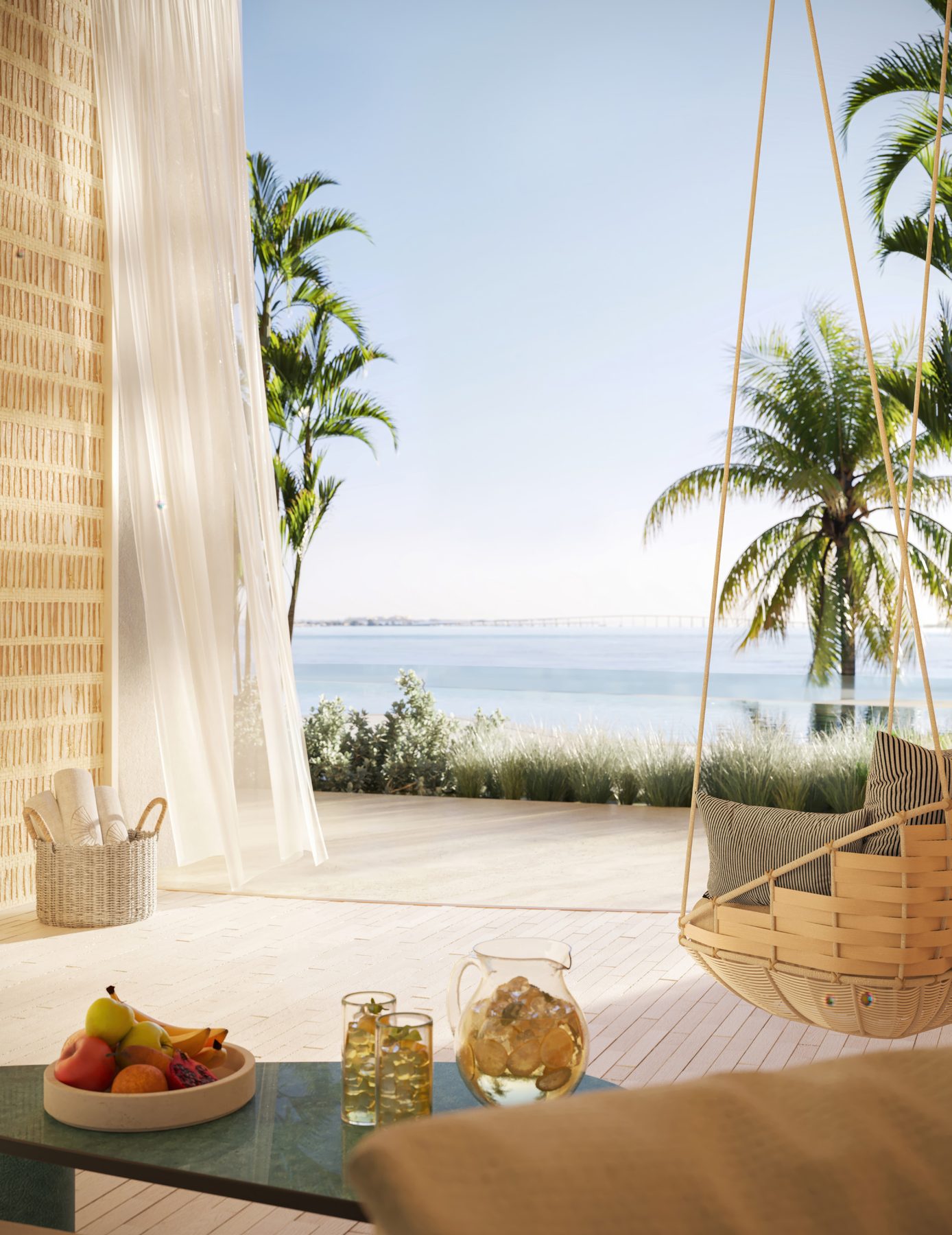 The Residences at Mandarin Oriental, Miami, the hammam ocean cabana, developer rendering