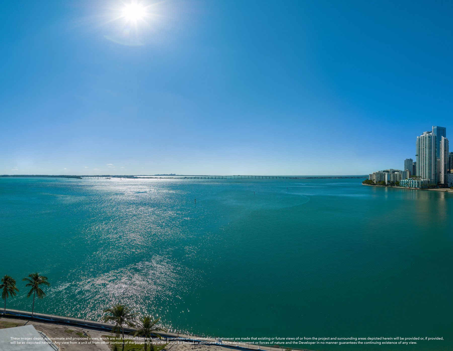 The Residences at Mandarin Oriental, Miami, daytime view from Level 10, Collection I Residence 01, developer view photography