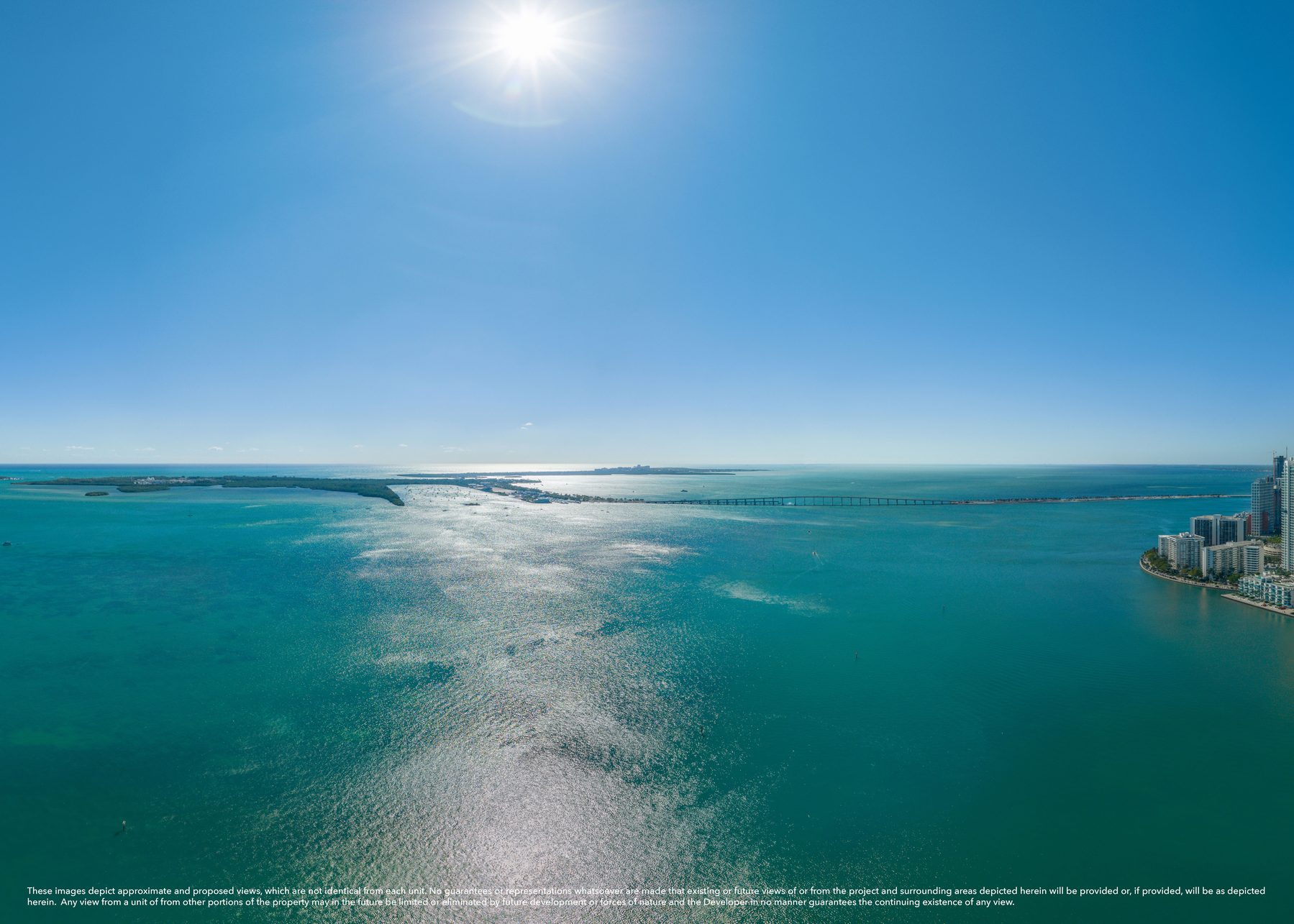 The Residences at Mandarin Oriental, Miami, daytime view from Level 40, Collection II Residence 01, developer view photography