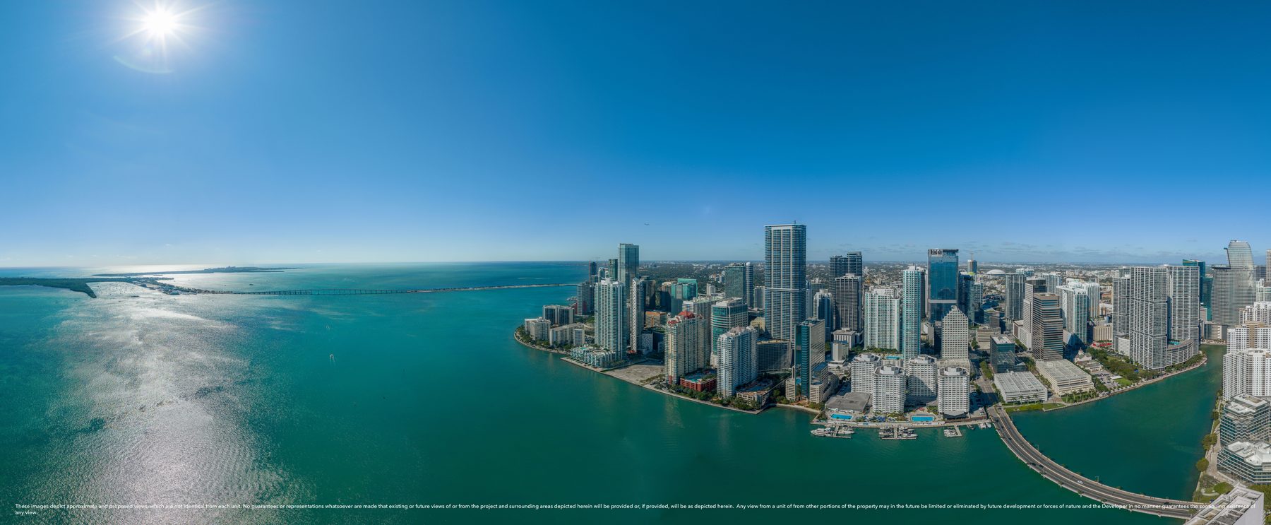 The Residences at Mandarin Oriental, Miami, daytime view from Level 53, Collection III Residence 01, developer view photography