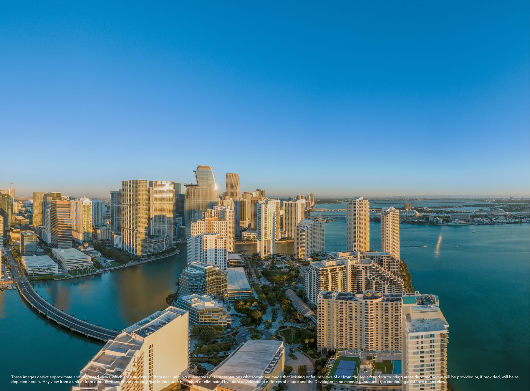 The Residences at Mandarin Oriental, Miami, sunrise view from Level 40, Collection II Residence 03, developer view photography